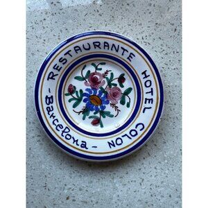 Vintage Restaurante Hotel Colon Barcelona Ceramic Dish Hand-Painted